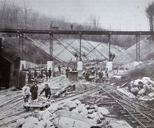 Fæstningskanalen. Ermelundbroen, støbning 1887. L-TK Stadsarkiv