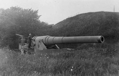 Kystbatteriet Kastrupfort. 30,5 cm kanon 1925. Foto ukendt oprindelse.